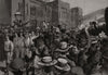 Cecil Rhodes leaving Cape Town railway station in a carriage. South Africa 1897