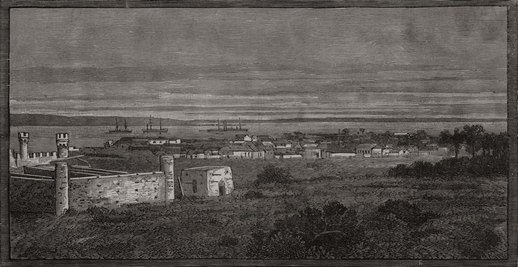 Maputo (Lourenço Marques) : view from the Berea. Mozambique 1888 old ...