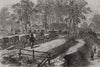 The Ashanti War: Artillery park in the camp at Pra-Su. Ghana 1874 old print