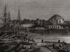 Stockholm. The Admiralty and Harbour. Sweden 1844 old antique print picture
