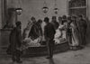 Hamburg cholera epidemic: Customs officers disinfecting linen 1892 old print