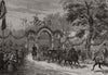 The Queen leaving Waddesdon Manor. Buckinghamshire 1890 old antique print