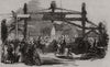 Queen Victoria passing through Bracknell. Berkshire 1845 old antique print