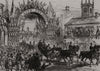 Queen Victoria returning through High Wycombe from Hughenden Manor 1877 print