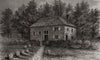 The grave of William Penn at Jordans, Buckinghamshire 1881 old antique print