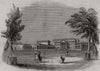 Stowe House - the park front. Buckinghamshire 1844 old antique print picture