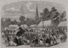 Grand flower show at Buckingham. Buckinghamshire 1859 old antique print