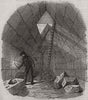 Interior of a Greek tomb, at Cuma. Italy 1854 old antique print picture