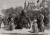 Queen Victoria planting a tree at Waddesdon Manor. Buckinghamshire 1890 print