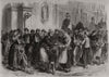The war: Belgian charity to French soldiers at Namur. Belgium 1870 print