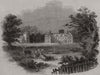 View of Aldermaston House, Reading. Berkshire 1843 old antique print picture