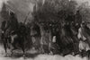 The war: French prisoners on the road from Sedan. Ardennes 1870 old print