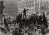 The war: people demanding arms in the Place Vendome, at Paris 1870 old print