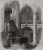 Chapel at Kalenberg - from HRH Prince Albert's drawing. Germany 1845 old print