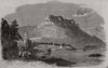 The fortress of Koenigstein, on the Elbe. Germany 1849 old antique print