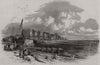 Worthing, from the beach. Sussex 1849 old antique vintage print picture