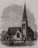 Church of St. John the Evangelist, Kingston-on-Thames. London 1873 old print