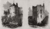 Lincoln: Somerton Castle; Temple Bruer. Lincolnshire 1857 old antique print