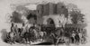 Lincoln Castle - assembling of the Sheriff's procession. Lincolnshire 1845