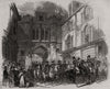 Sheriff's procession passing the Stonebow, Lincoln. Lincolnshire 1845 print