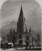Sleaford Church & Market-Place. Lincolnshire 1857 old antique print picture