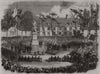 Inauguration of the statue of Sir Isaac Newton at Grantham. Lincolnshire 1858