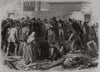 Sheffield floods: searching for the dead at Neepsend. Yorkshire 1864 old print