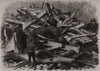 The flood at Sheffield: Scene in a garden at Hillsborough. Yorkshire 1864