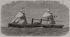 The French Transatlantic Company's steam-packet Washington. France 1864 print