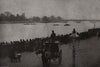 The Oxford and Cambridge boat race: The crews practising at Putney. London 1893