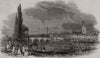 Henley Regatta - eight-oar'd match. Oxfordshire 1844 old antique print picture