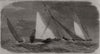 Thames yacht matches: Royal Thames Yacht club. England 1864 old antique print
