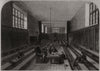 Fourth-form room at Harrow School. London 1862 old antique print picture