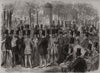 The little Bourse, Paris 1867 old antique vintage print picture