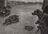 A Sad Dog's Day: Return in penitence. Dogs 1887 old antique print picture