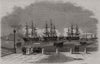A British squadron in the bay of Naples. Italy 1859 old antique print picture