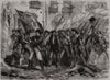 Sicily revolution: Freed prisoners shooting their gaoler, Palermo. Italy 1860
