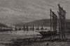 Loch Fyne fishing-boats waiting for an evening breeze. Scotland 1891 old print