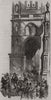 Warwick Mayfair show: The procession passing St. Mary's church 1850 old print