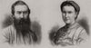 Sir Samuel White Baker, F. R. S; Lady Baker. Portraits 1873 old antique print