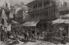 Fish market, Granada. Spain 1873 old antique vintage print picture