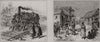 Labourers returning from work; Culebra village street scene. Panama canal 1888