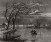 Sacramento floods, California: Sixth-Street, Sacramento City 1862 old print