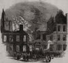 Remains in New Square, Lincoln's Inn, after the recent fire. London 1849 print
