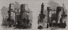 Gate of Cuarte; gate of Serranos. Valencia 1866 old antique print picture