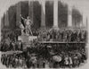 Inauguration of President Polk - the oath. Washington DC 1845 old print