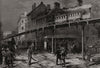 A street railway in New York 1876 old antique vintage print picture
