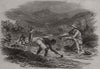 Washing for gold. California 1849 antique vintage print picture