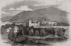 Deeside: Balmoral Castle, from the north side of the Dee. Scotland 1848 print