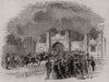The Queen leaving the Duchess Of Atholl's. Scotland 1842 old antique print